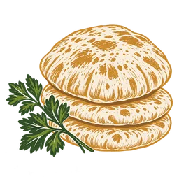 Block-print pita bread